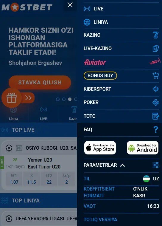 iOS`da Mostbet mobil ilovasini sozlash