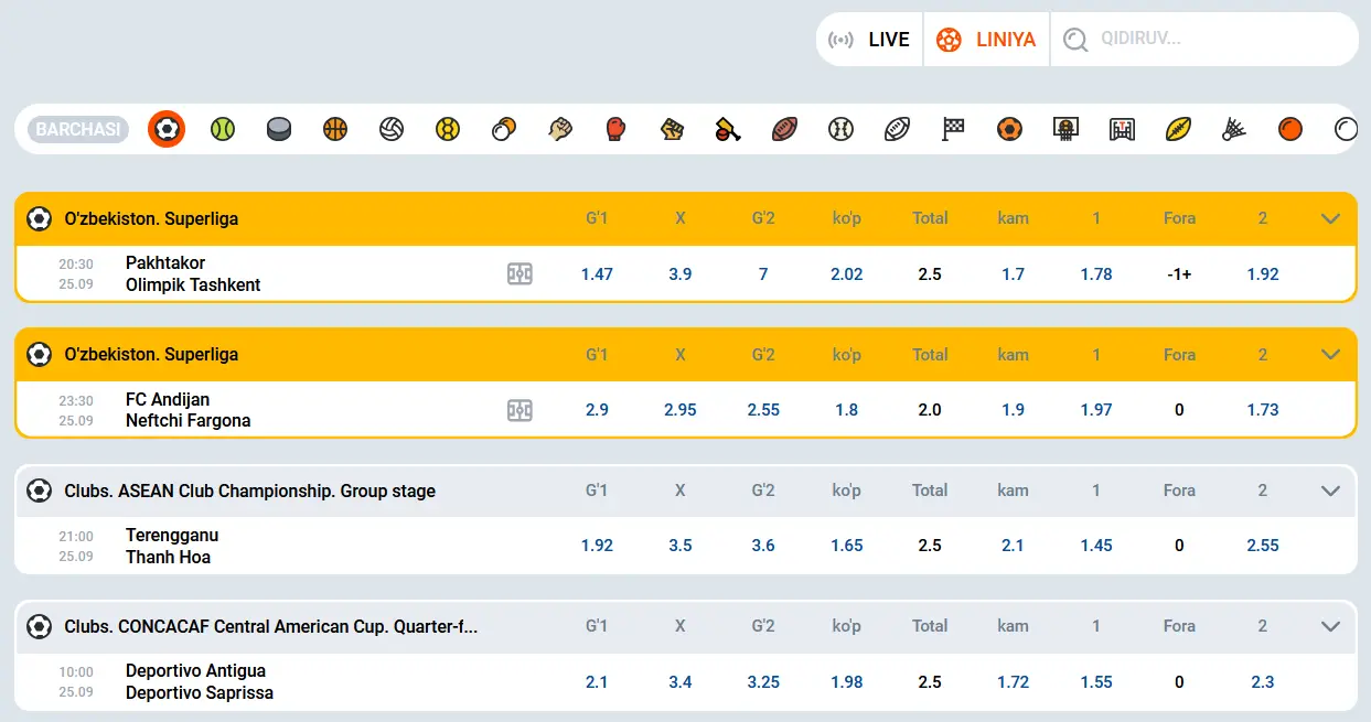 Mostbet – O'zbekistonda futbol liniyasi Mostbet – O'zbekistonda futbol liniyasi