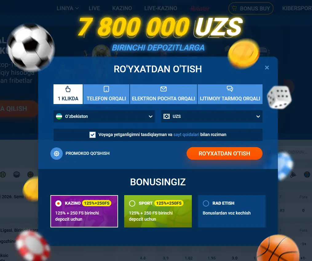 Ro'yxatdan o'tish 1 klikda Ro'yxatdan o'tish 1 klikda