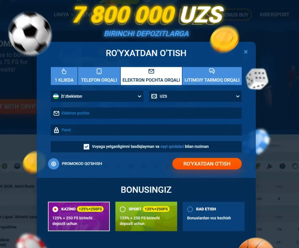Ro'yxatdan o'tish Electron Pochta orqali Ro'yxatdan o'tish Electron Pochta orqali