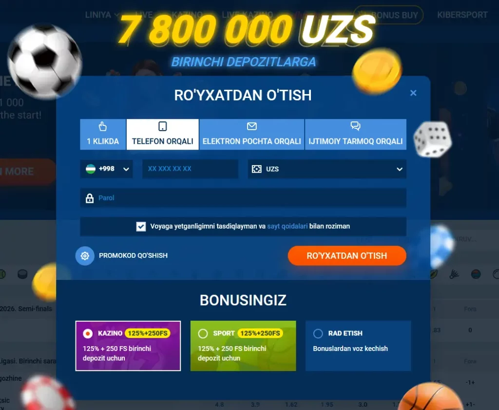 Ro'yxatdan o'tish Telefon orqali Ro'yxatdan o'tish Telefon orqali